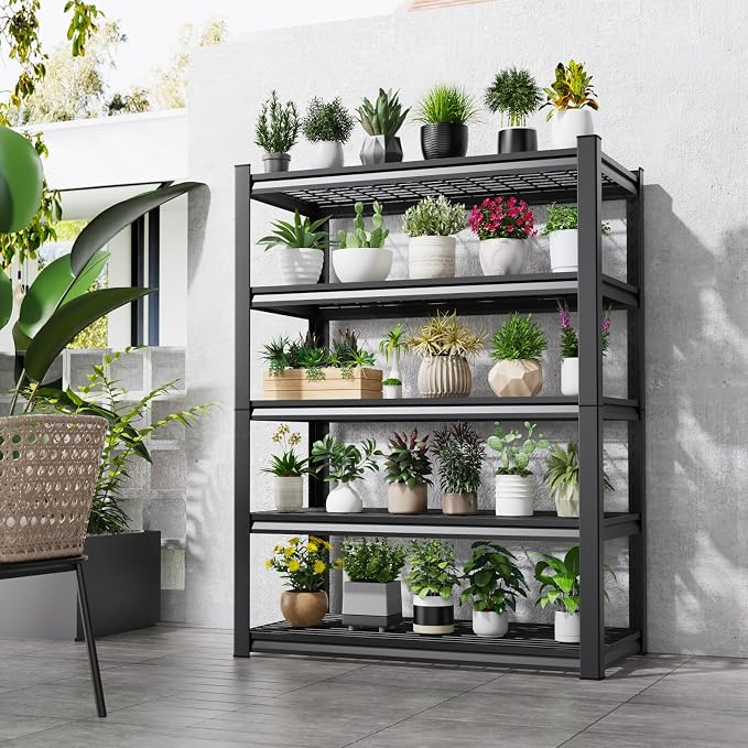 Set of 3 Garage Shelving-3000 lbs 5 Tier Storage Shelves, Adjustable Heavy Duty - Image 2