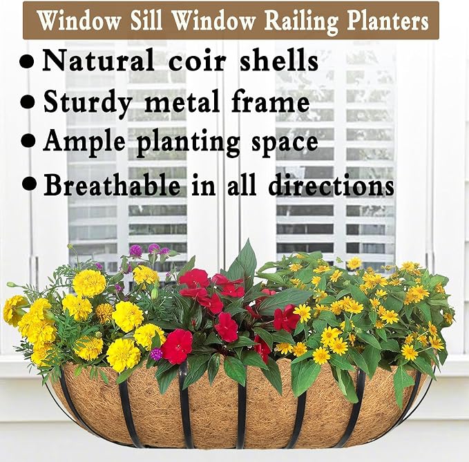 4pack 24-inch Window Sill Window Railing Planters - Image 2