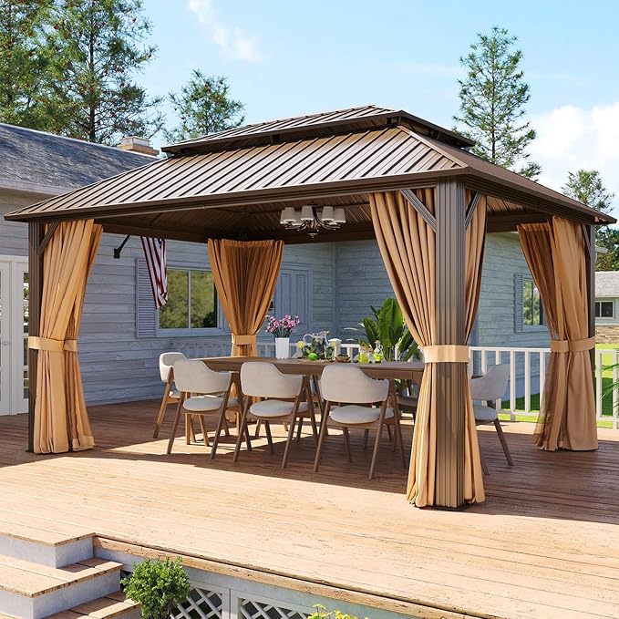 Aoxun 12x16FT Gazebo Outdoor Hardtop Pergolas - Image 4