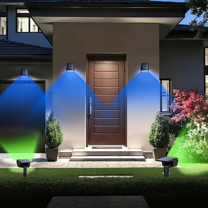 TECKNET Solar Color Changing Lights, 7 Lighting Modes Solar Spot Lights Outdoor - Image 6