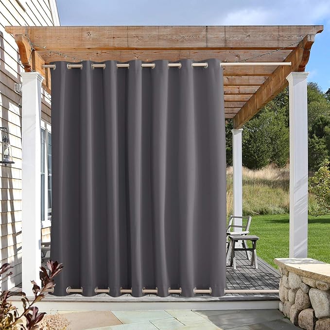 NICETOWN Outdoor Curtain for Patio Waterproof Public Separator, Rustproof Top & by NICETOWN