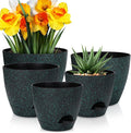 Plant Pots 10/9/8/7.5/7 inch, Self Watering Planters by AFamilyofGardenLovers
