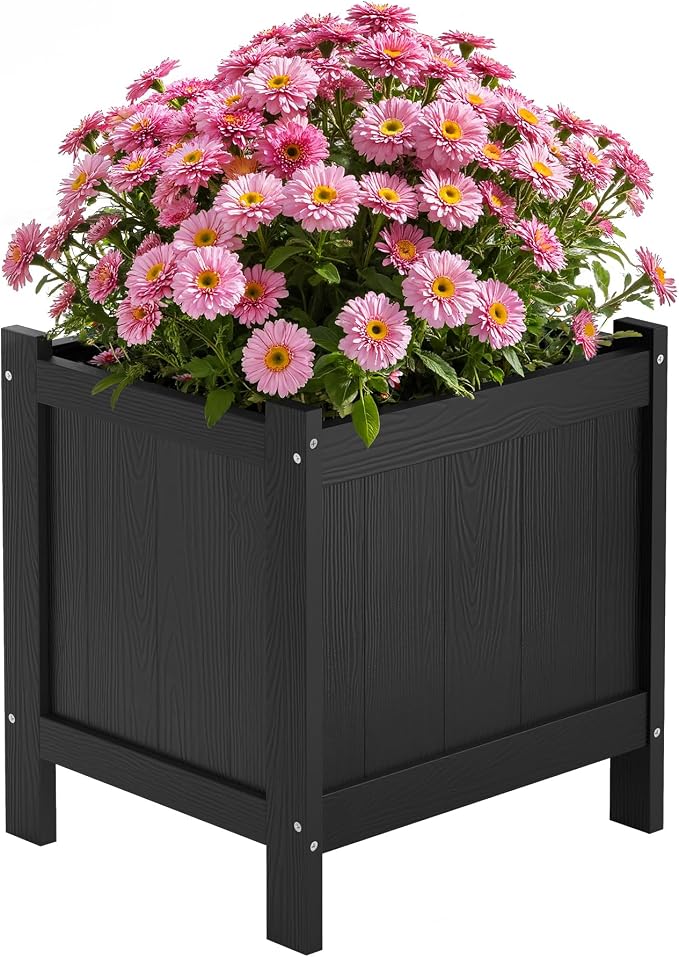 LUE BONA Outdoor Plant Pots, 13.7" x 12.5" x 14.5" HDPS Flower Pots by LUEBONA