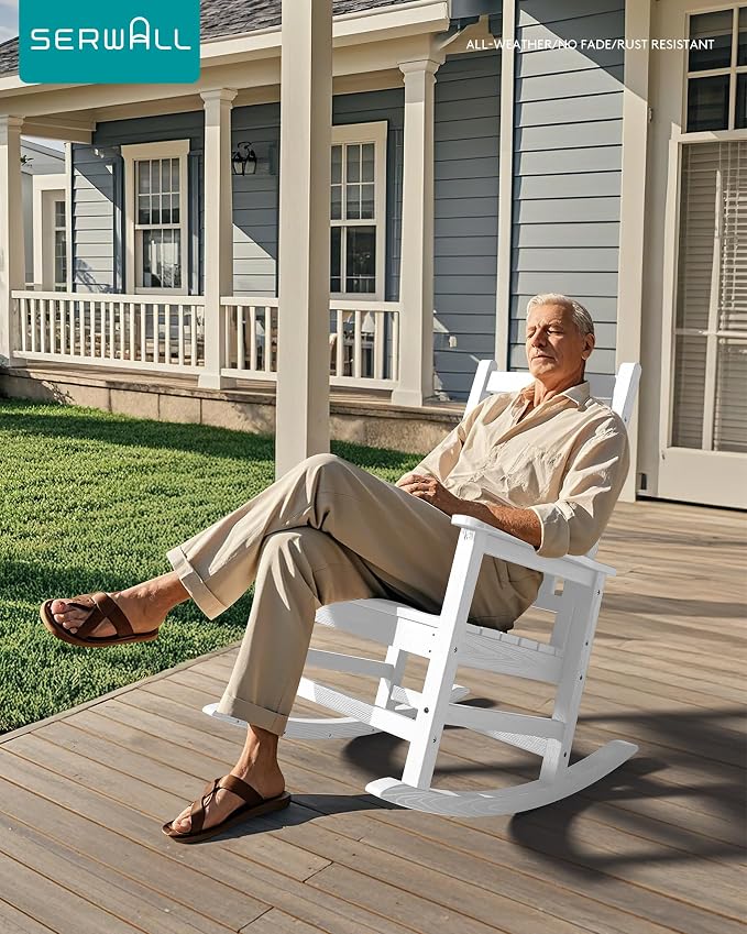 SERWALL Oversized Rocking Chair, Outdoor Rocking Chair - Image 2