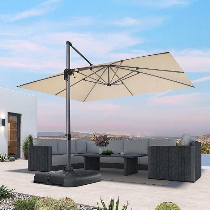 PURPLE LEAF 10' X 13' Patio Umbrella Outdoor Cantilever Rectangle Umbrella - Image 2