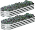 zizin 2 Pack Oval Galvanized Raised Garden Bed Kit 8x2x1ft Large Metal Planter by zizin