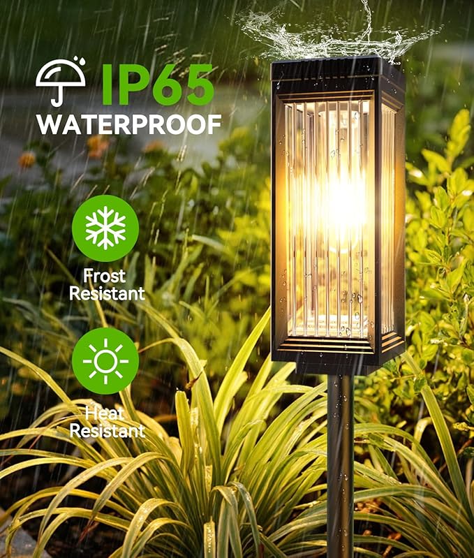 Solar Pathway Lights Outdoor, 4 Pack Upgraded Solar Lights Outdoor Waterproof - Image 4