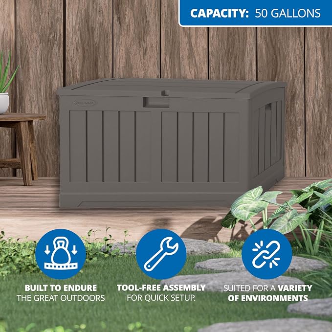 Suncast 50 Gallon Plastic Deck Box - Image 3