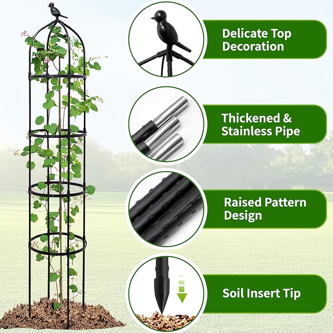 4-Pack 6FT Garden Obelisk Trellis - Image 3