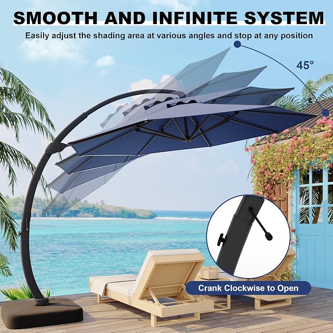 GarveeLife 11FT Cantilever Patio Umbrella - Image 6