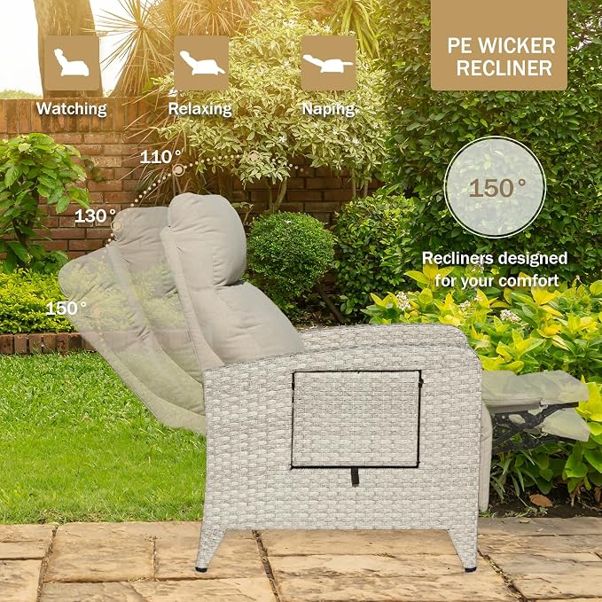 Upgraded Outdoor Recliner Chair, Reclining Patio Chairs - Image 4