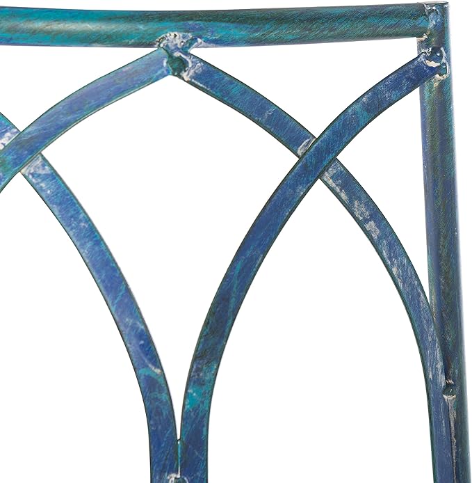 SAFAVIEH Outdoor Furniture Collection – Abia Antique Blue Distressed Wrought - Image 10