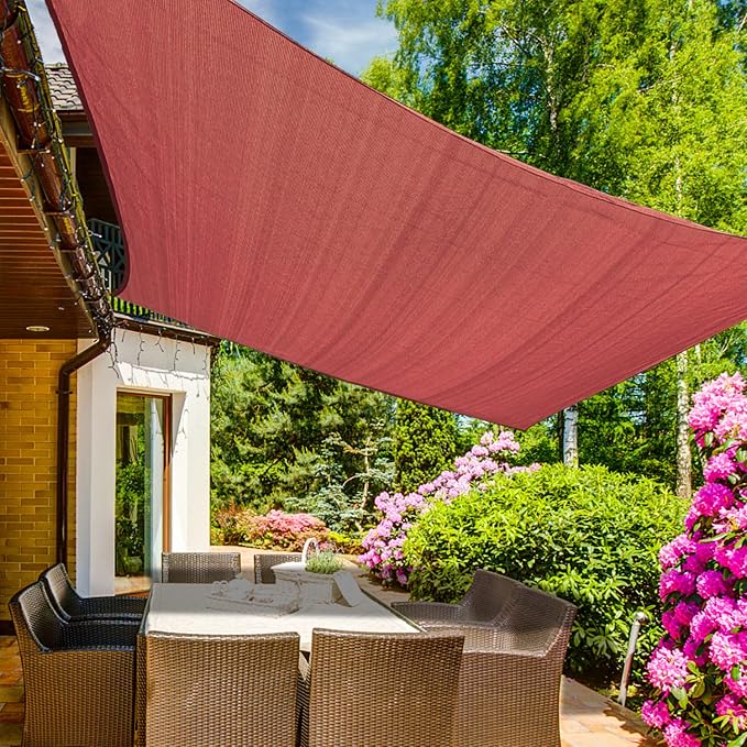KANAGAWA 10'X24' Rust Red Custom Size Sun Shade Sail Rectangle UV Block Canopy by KANAGAWA