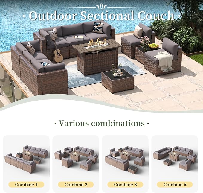 Aoxun 11 Piece Patio Furniture Set - Image 6