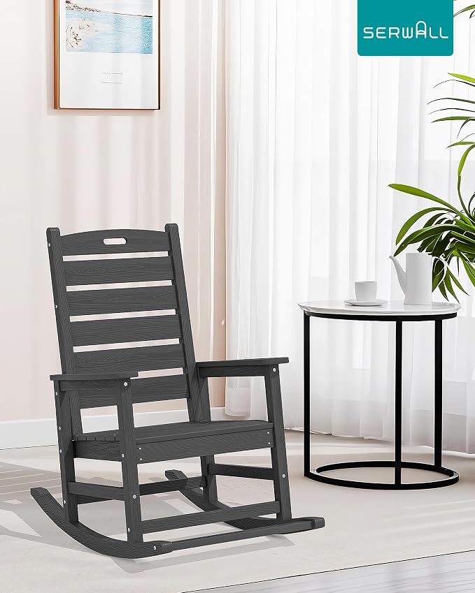SERWALL Outdoor Rocking Chair, Oversized Rocking Chair - Image 9
