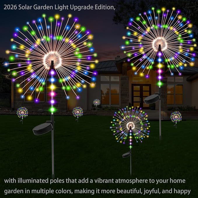 Garden Decor Solar Lights Outdoor, 155LED 8 Lighting Modes Pole Light - Image 6