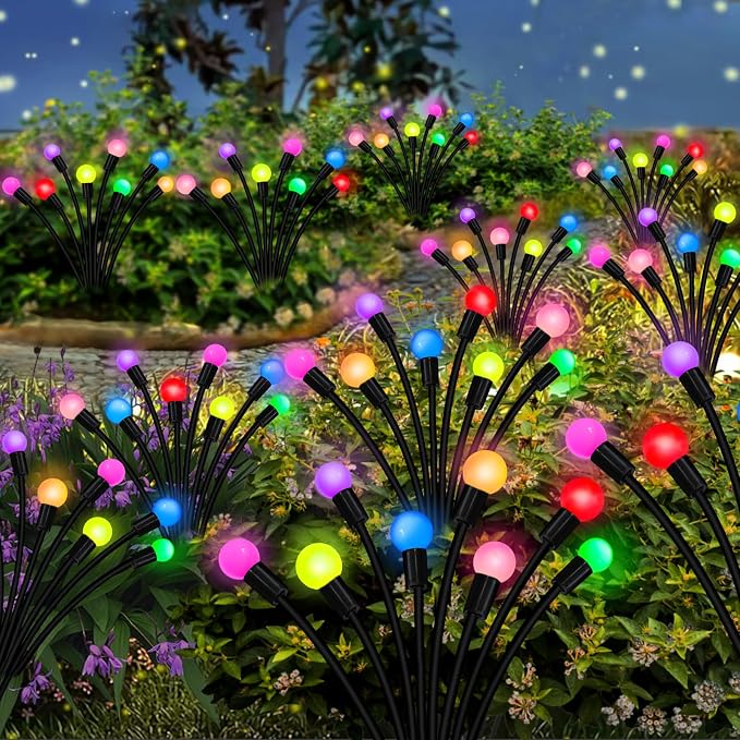 Solar Garden Lights Outdoor, 2 Pack 20 LED Solar Firefly Lights Waterproof - Image 5
