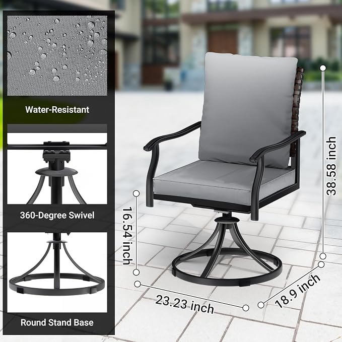 LEVELEVE 5 Piece Outdoor Patio Dining Set - Image 5