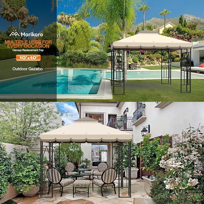 10x10 Canopy Replacement Top Double Tiered Gazebo Cover - Image 5