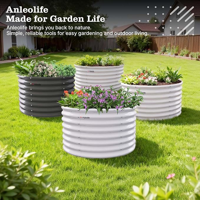 A ANLEOLIFE 2-Pack 3ft x 24” Tall Galvanized Raised Garden Beds Outdoor - Image 6