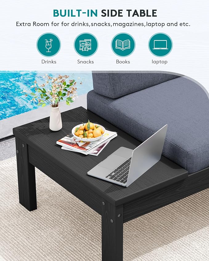 SERWALL HDPE Outdoor Furniture Set, 2 Seats Outdoor Sectional - Image 7