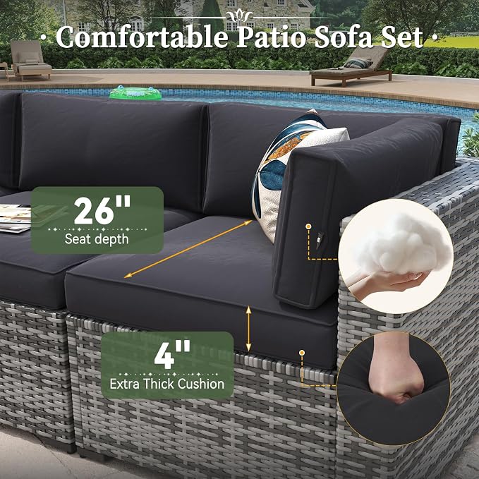 Aoxun 7 Piece Patio Furniture Set - Image 6