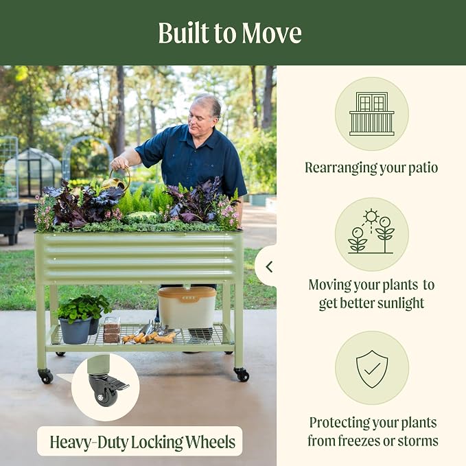 Rolling Elevated Raised Garden Bed-V Series, 700 Lbs Weight Capacity, Outdoor - Image 4