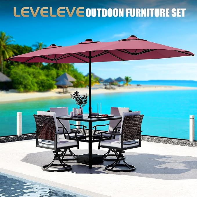 LEVELEVE 14FT Double-Sided Patio Umbrella - Image 6