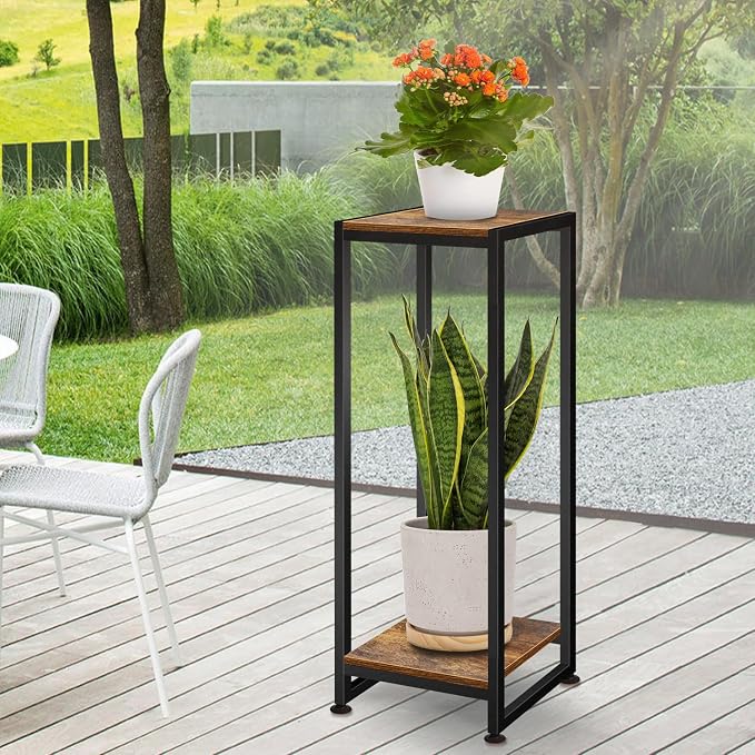 Plant Stand Indoor, 31.5'' Tall Wood Plant Stands Heavy Duty Pedestal Stand - Image 5