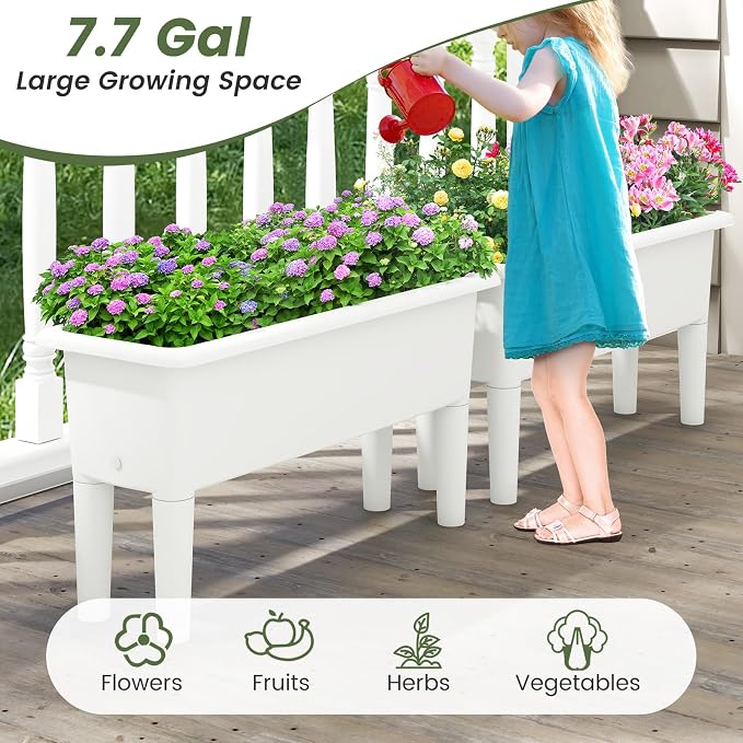 Giantex Raised Garden Beds Outdoor Set of 2, Self-Watering Planter Box - Image 7