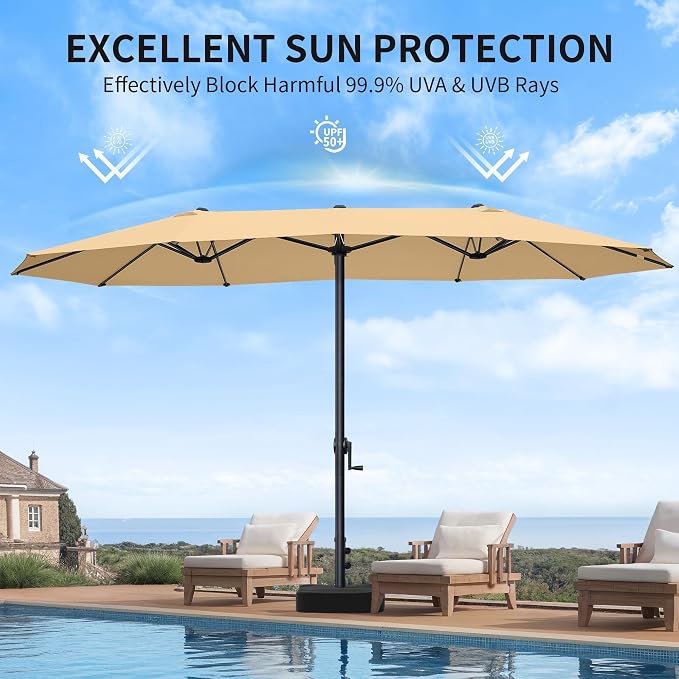 OLILAWN Patio Table Umbrella, 15ft Large Deck Umbrella - Image 4