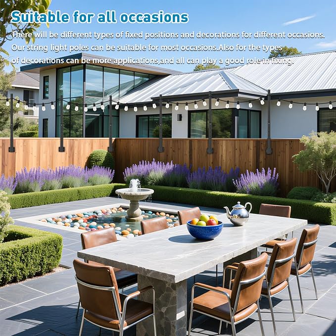 AILBTON 4 Pack Suspension Outdoor String Light Poles - Image 4