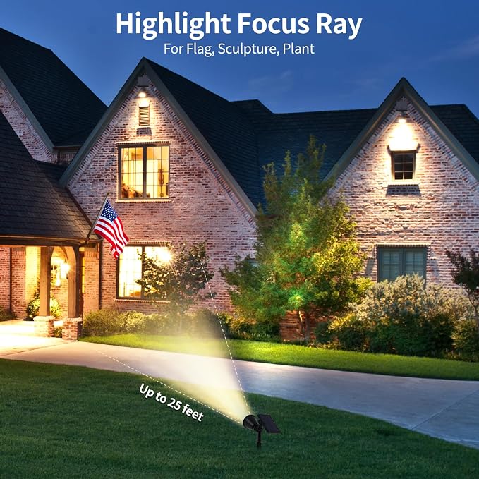 Solar Spot Lights Outdoor Waterproof, 18 LED Solar Powered Landscape Lighting - Image 5