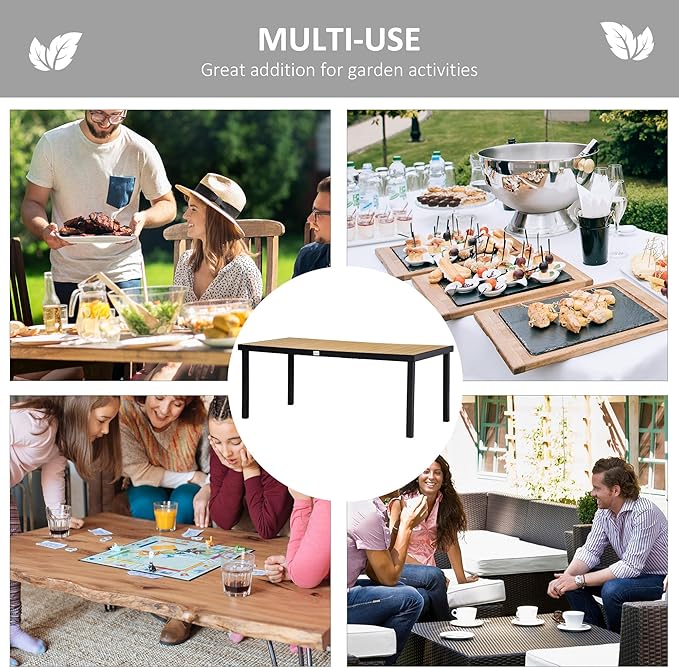 Outsunny 75" x 35" Outdoor Dining Table - Image 6