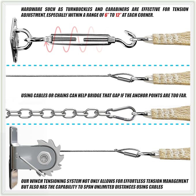 ColourTree TAPR1616 Custom Size 17' x 18' White Sun Shade Sail Canopy UV Block - Image 7
