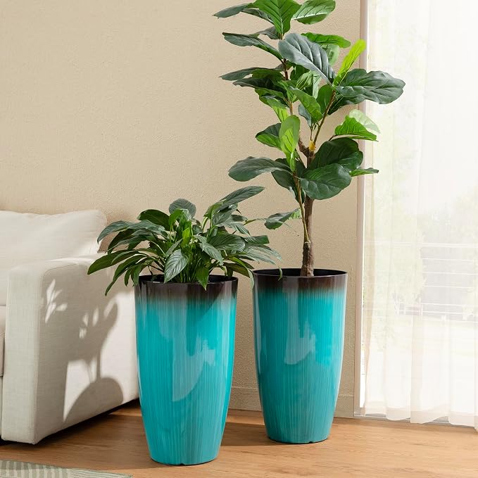 Glitzhome 23.5" H Tall Outdoor Planter, Large Flower Pots - Image 7