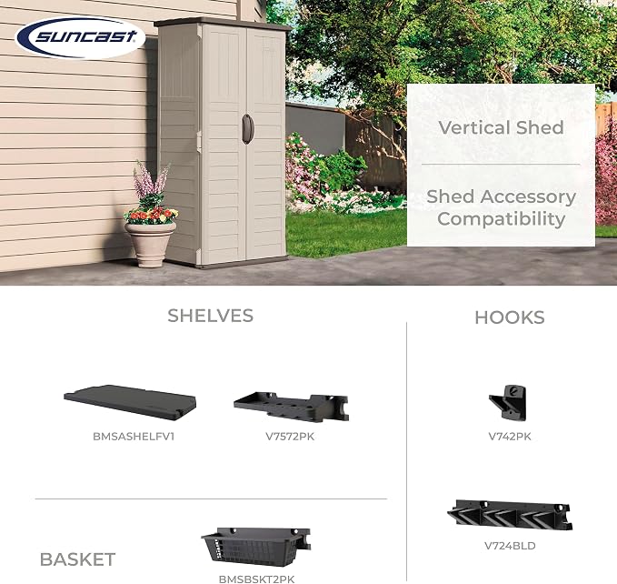 Suncast Vertical Outdoor Storage Shed - Image 9