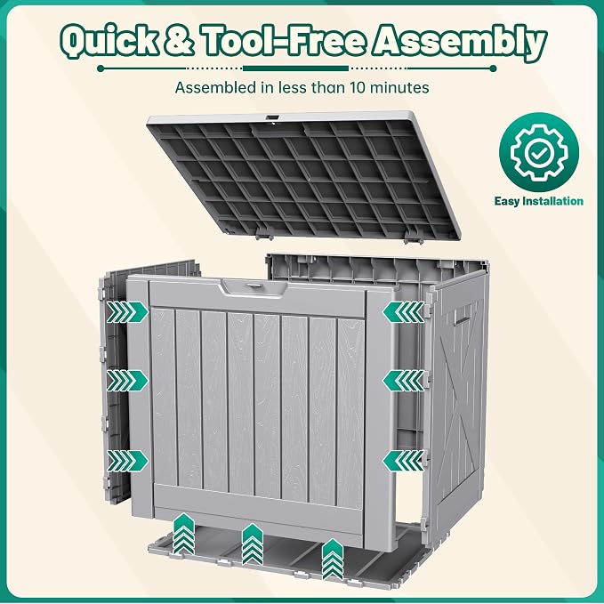 Devoko 40 Gallon Deck Box Outdoor Storage Box Waterproof - Image 5