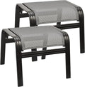 Outdoor Foot Rest for Patio Ottomans Metal Seat Patio Footstools Furniture by Unknown
