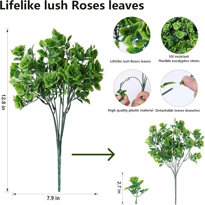 Artificial Fake Outdoor Plants for Spring Summer Decoration, 12 Bundles Fake - Image 6