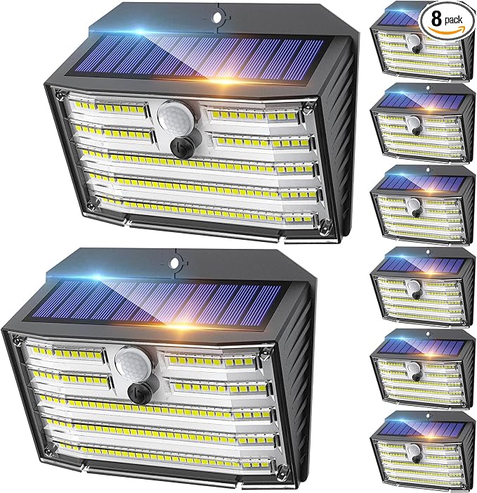 CLAONER Solar Lights Outdoor, Wireless Motion Sensor Lights, IP65 Waterproof by Claoner