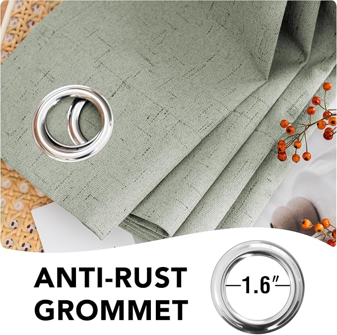 H.VERSAILTEX Linen Blackout Curtains Durable Thick Textured Linen Look 100% - Image 7