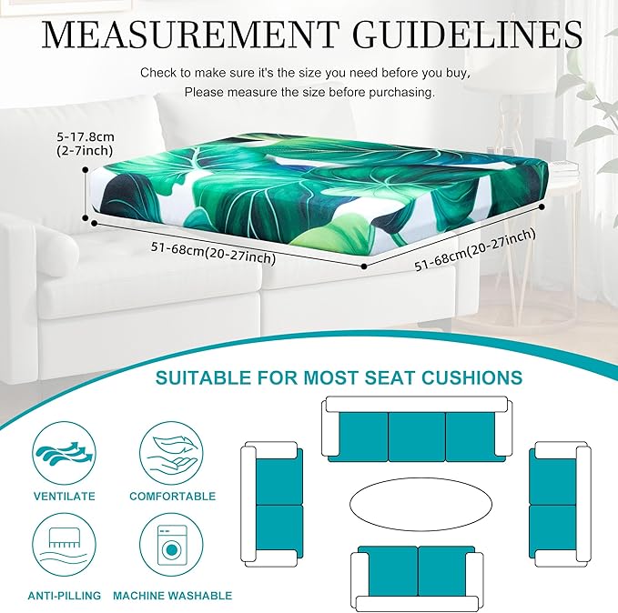 12 Pcs Stretch Patio Cushion Covers, Outdoor Couch Covers Replacement, Outdoor - Image 2