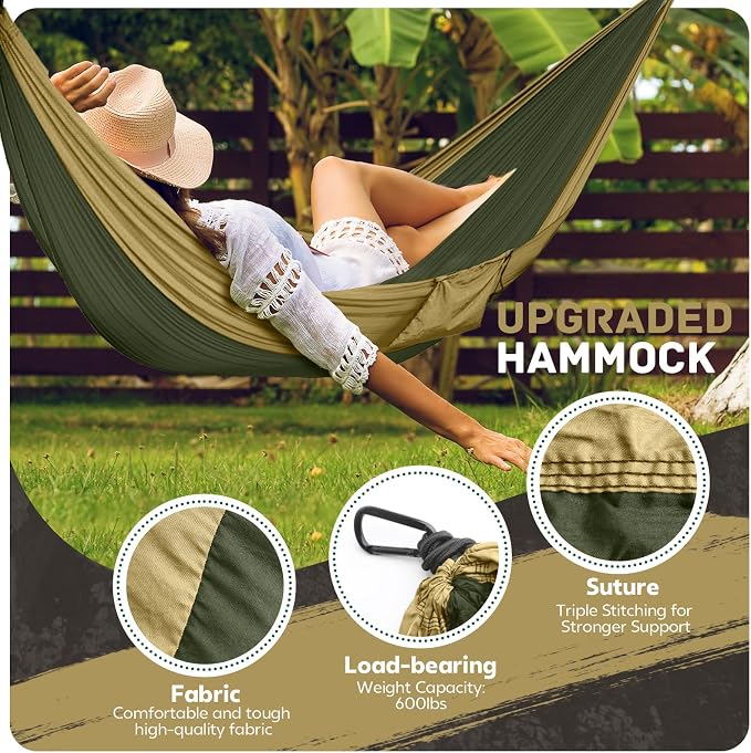 Camping Hammock Lightweight, Portable Hammocks Parachute Hammock - Image 3
