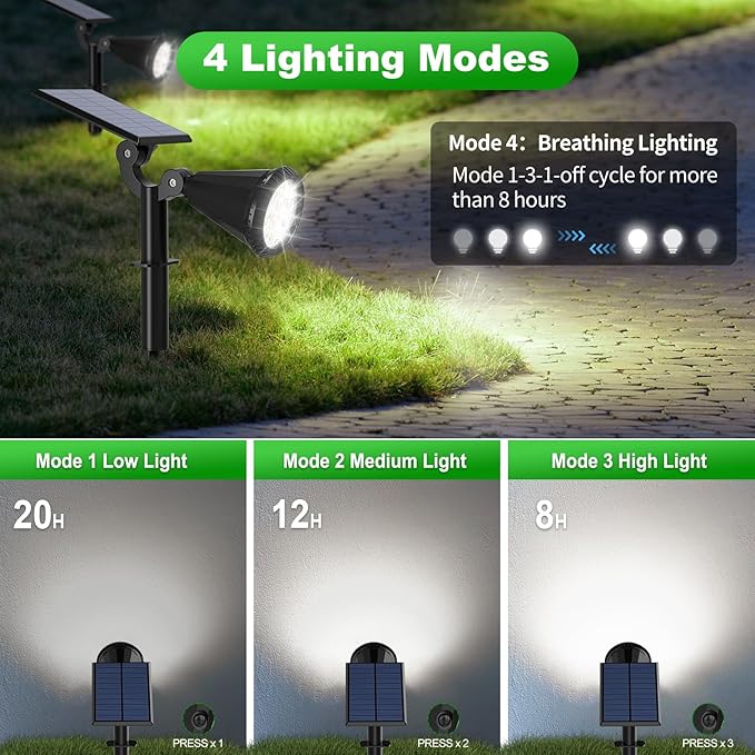 Solar Lights Outdoor Waterproof 180° Adjustable Landscape Spot Lights - Image 3