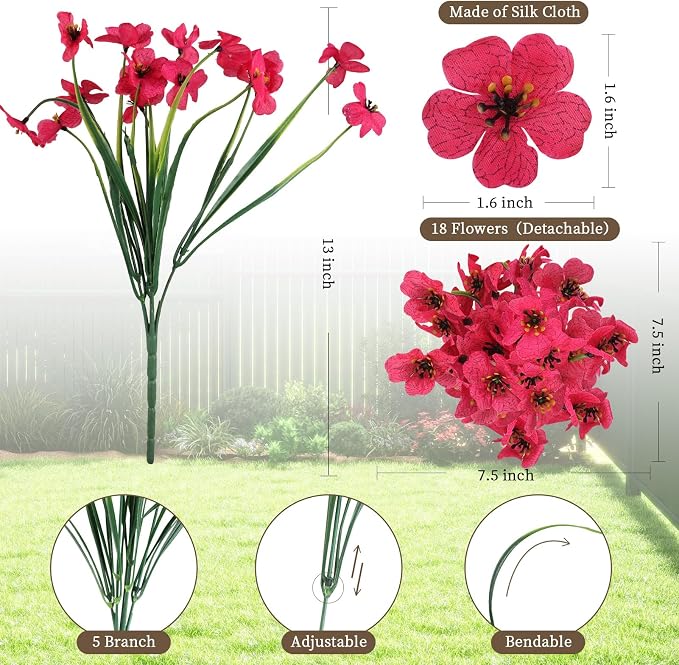 24 Rose Red Bundles Artificial Flowers - Image 2