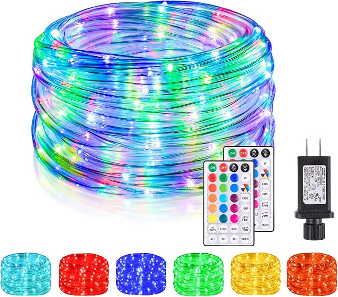 49Ft LED Rope Lights for Outside, 18 Colors Changing Outdoor Fairy String Lights by Nazuwke