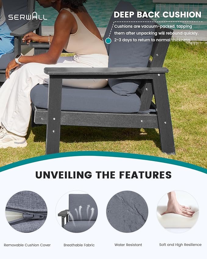 SERWALL HDPE Outdoor Couch Set of 2 - Image 3