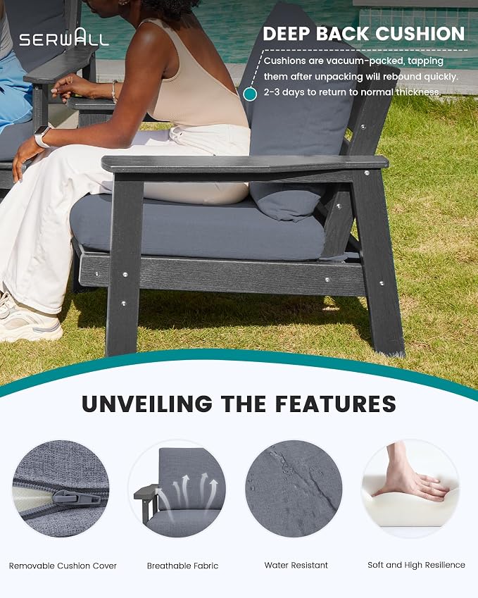 SERWALL HDPE Outdoor Patio Loveseat - Image 3