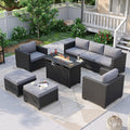 Aoxun Patio Furniture Set with Fire Pit Table, 6 Piece Outdoor Furniture Set by Aoxun